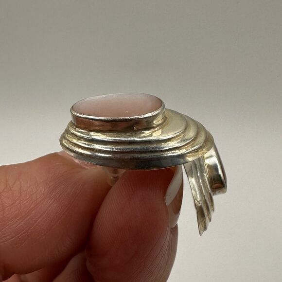 Mother of Pearl and Stamped Sterling silver post/ stud earrings! - Picture 5 of 15